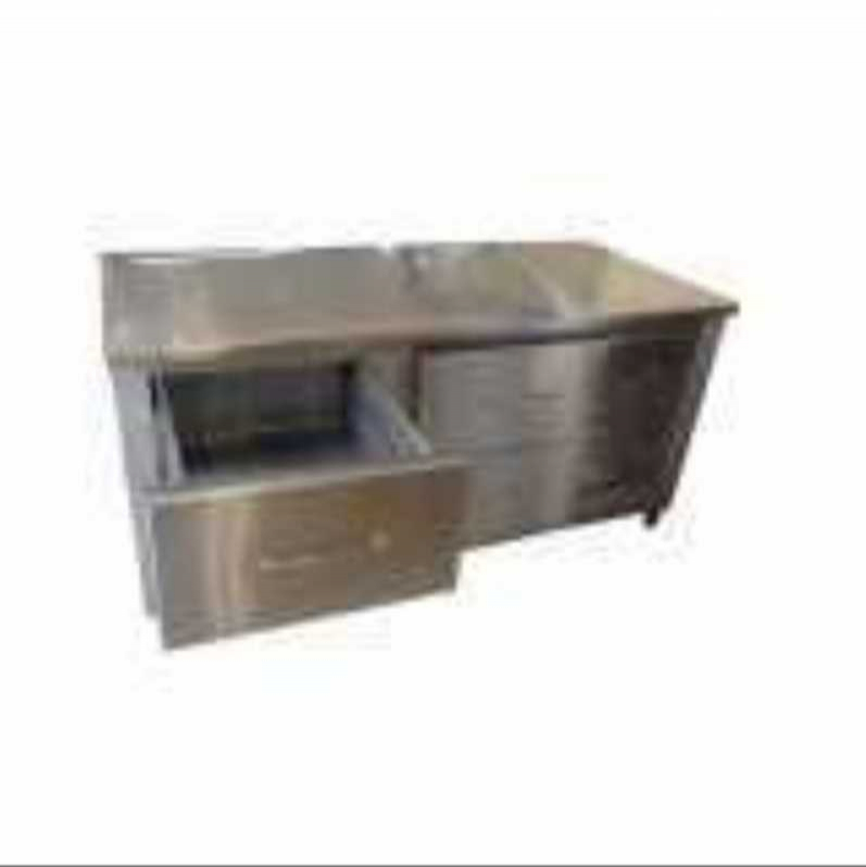 Balcão de Encosto com Pia Orçar Parque do Carmo - Balcão Encosto Inox Refrigerado 2m