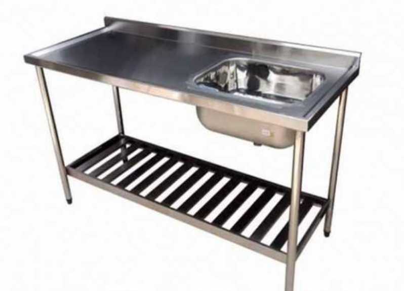 Comprar Mesa Auxiliar Aço Inox Penha - Mesa de Aço com Gavetas