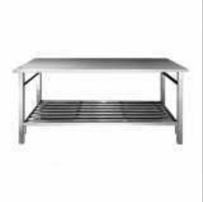 Mesa Auxiliar Aço Inox Jardim Guedala - Mesa de Aço com Gavetas